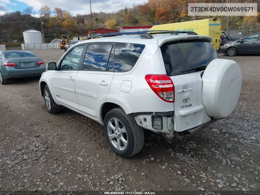 2T3DK4DV0CW069571 2012 Toyota Rav4 Limited V6