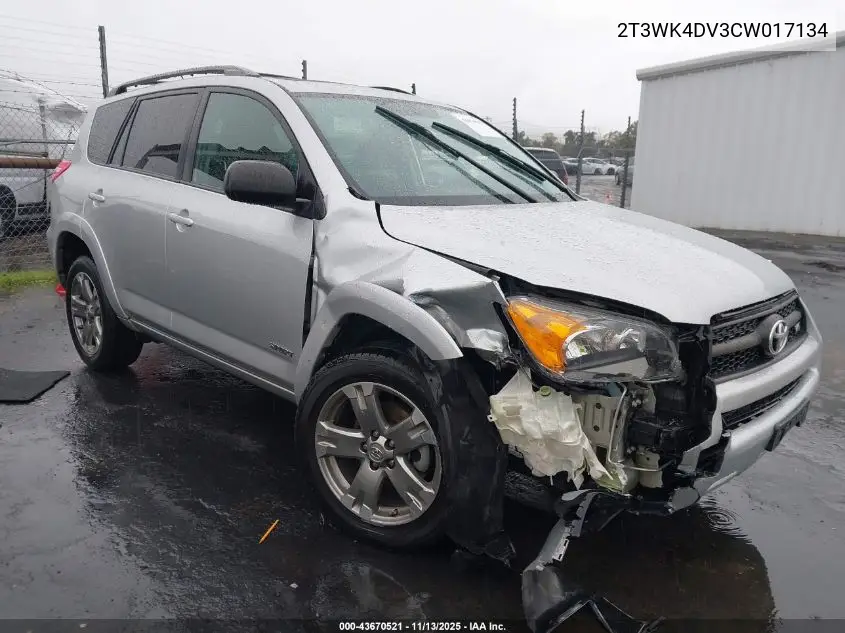 2T3WK4DV3CW017134 2012 Toyota Rav4 Sport V6