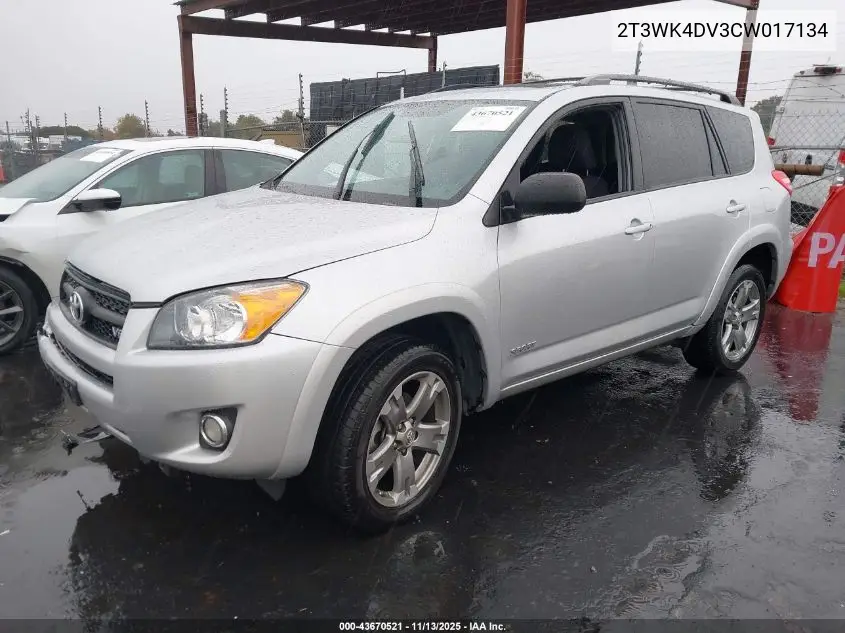 2T3WK4DV3CW017134 2012 Toyota Rav4 Sport V6