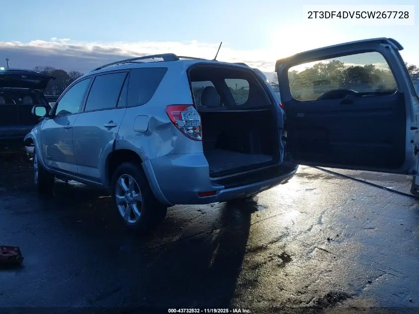 2T3DF4DV5CW267728 2012 Toyota Rav4 Limited