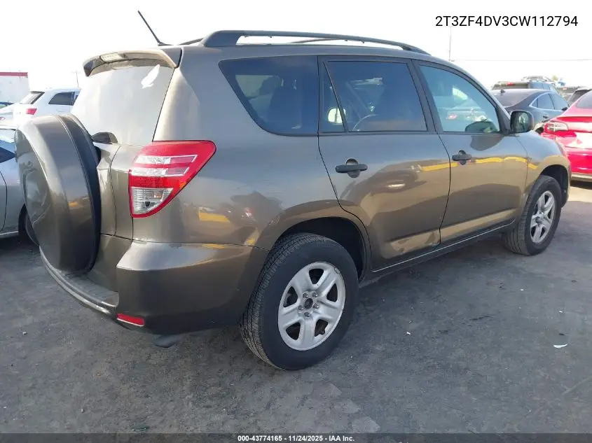 2T3ZF4DV3CW112794 2012 Toyota Rav4