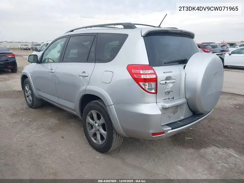 2T3DK4DV9CW071965 2012 Toyota Rav4 Limited V6