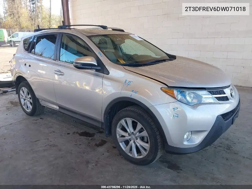 2T3DFREV6DW071018 2013 Toyota Rav4 Limited