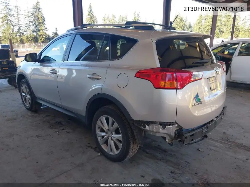 2T3DFREV6DW071018 2013 Toyota Rav4 Limited