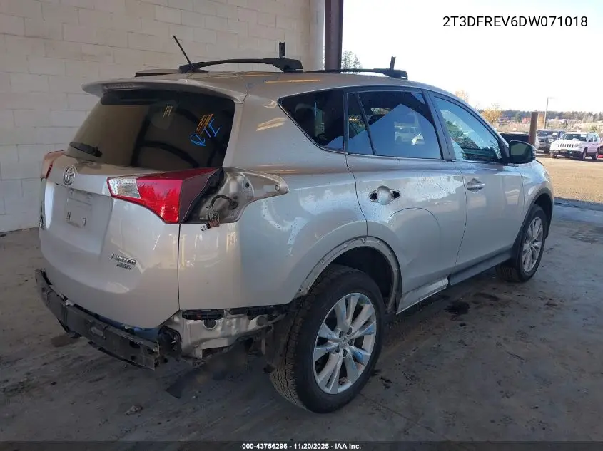 2T3DFREV6DW071018 2013 Toyota Rav4 Limited