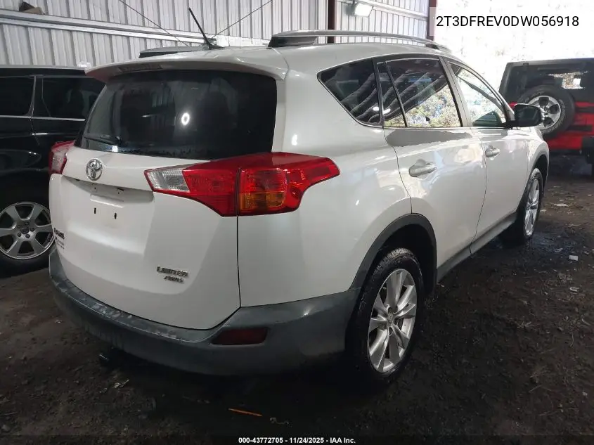 2T3DFREV0DW056918 2013 Toyota Rav4 Limited