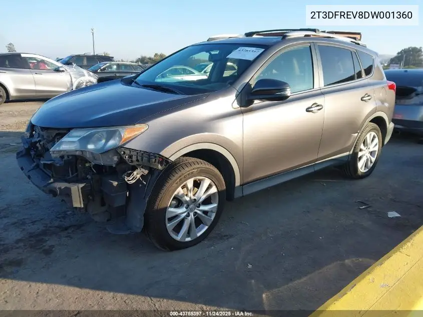 2T3DFREV8DW001360 2013 Toyota Rav4 Limited