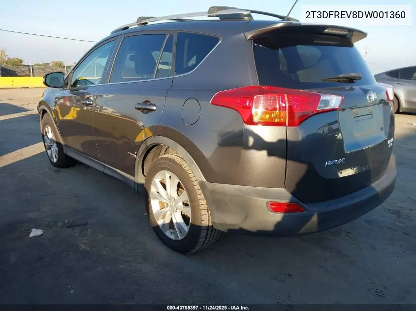 2T3DFREV8DW001360 2013 Toyota Rav4 Limited