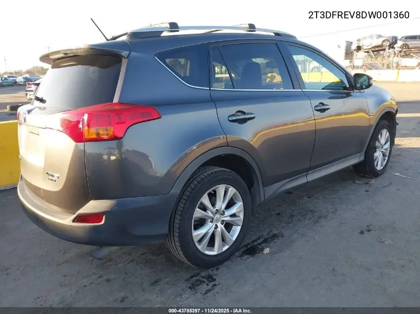 2T3DFREV8DW001360 2013 Toyota Rav4 Limited
