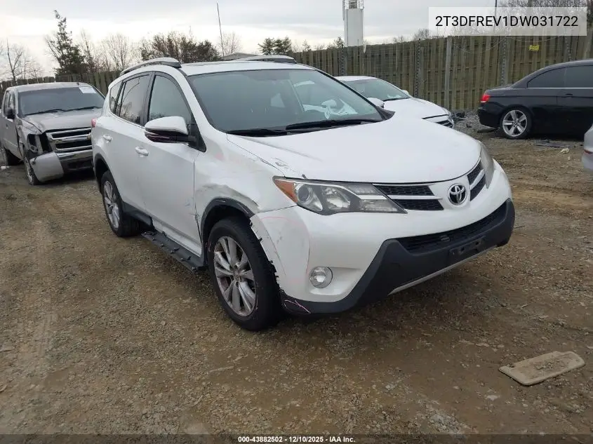 2T3DFREV1DW031722 2013 Toyota Rav4 Limited