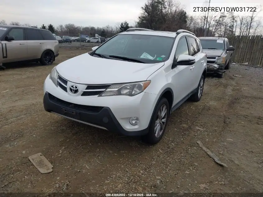 2T3DFREV1DW031722 2013 Toyota Rav4 Limited