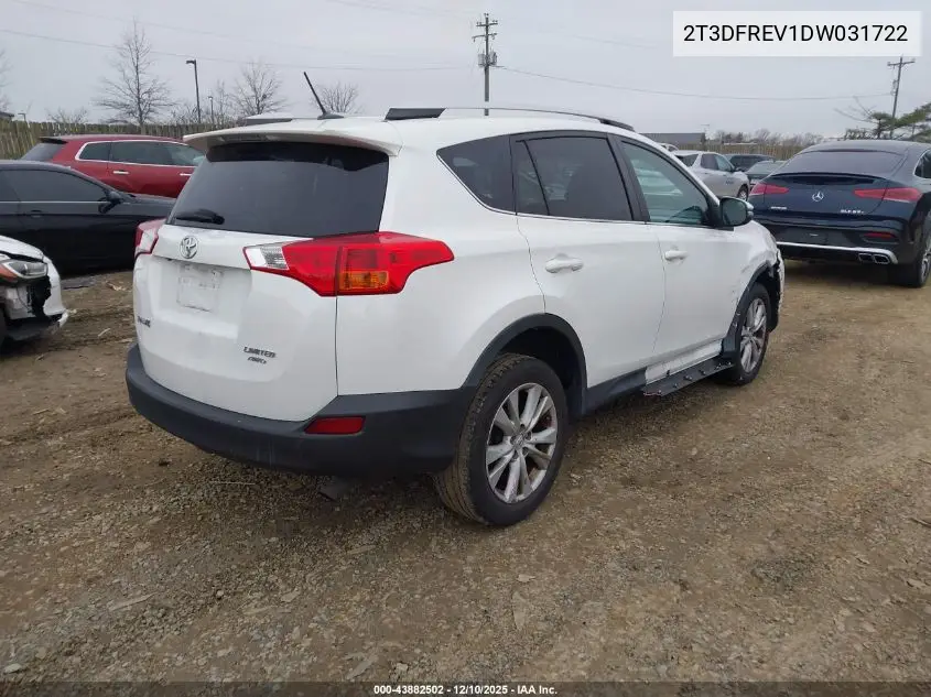 2T3DFREV1DW031722 2013 Toyota Rav4 Limited