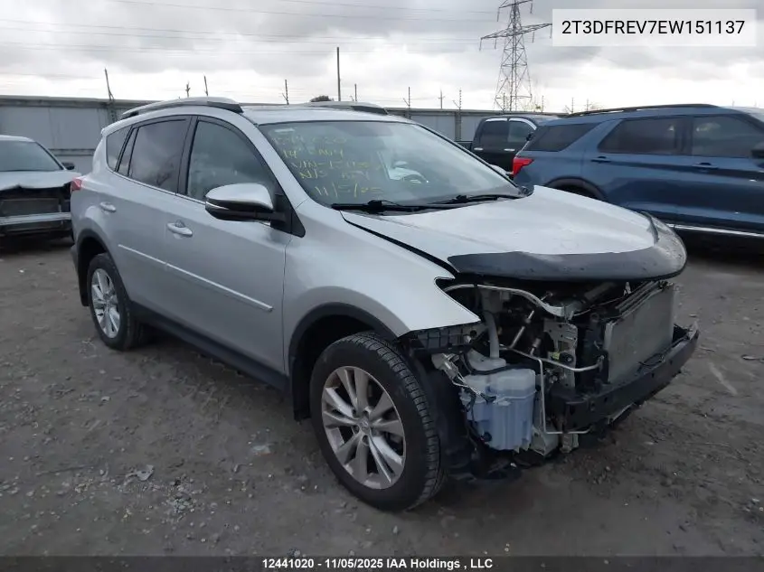 2T3DFREV7EW151137 2014 Toyota Rav4 Limited