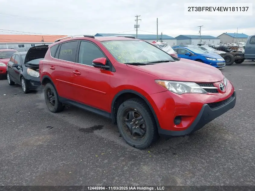 2T3BFREV4EW181137 2014 Toyota Rav4 Le