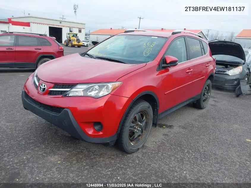 2T3BFREV4EW181137 2014 Toyota Rav4 Le