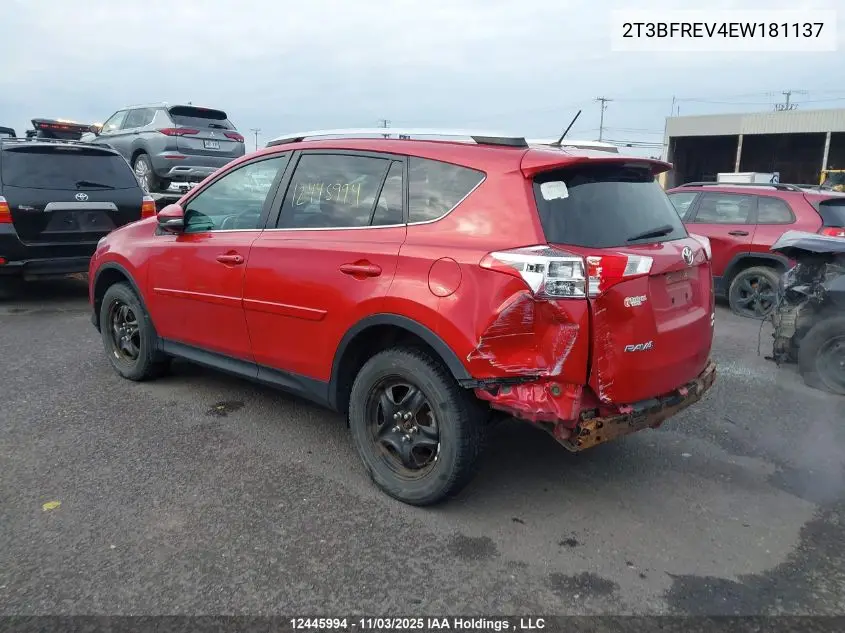 2T3BFREV4EW181137 2014 Toyota Rav4 Le