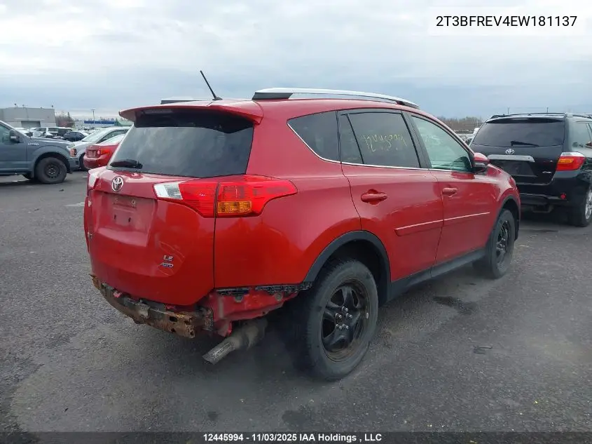 2T3BFREV4EW181137 2014 Toyota Rav4 Le