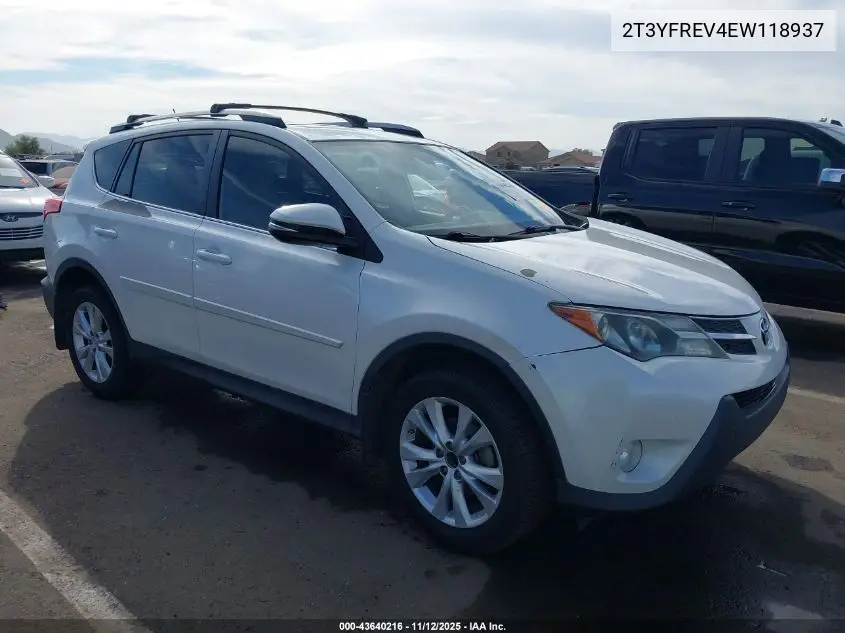 2T3YFREV4EW118937 2014 Toyota Rav4 Limited