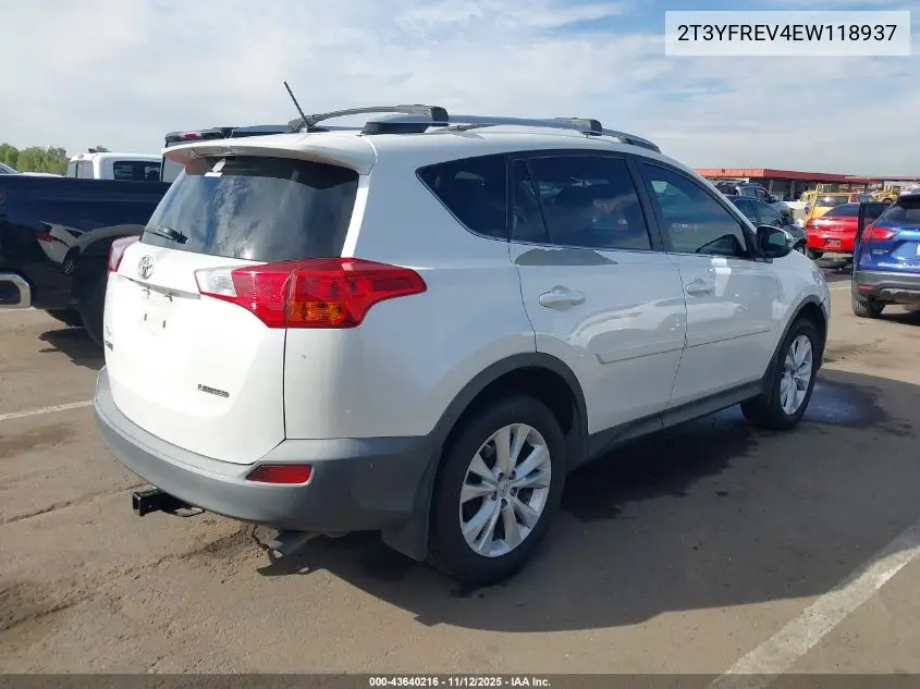 2T3YFREV4EW118937 2014 Toyota Rav4 Limited