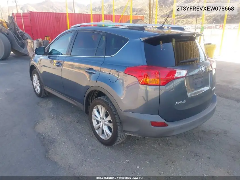 2T3YFREVXEW078668 2014 Toyota Rav4 Limited