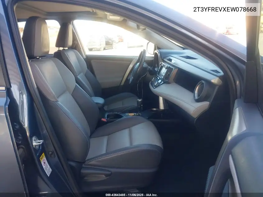 2T3YFREVXEW078668 2014 Toyota Rav4 Limited