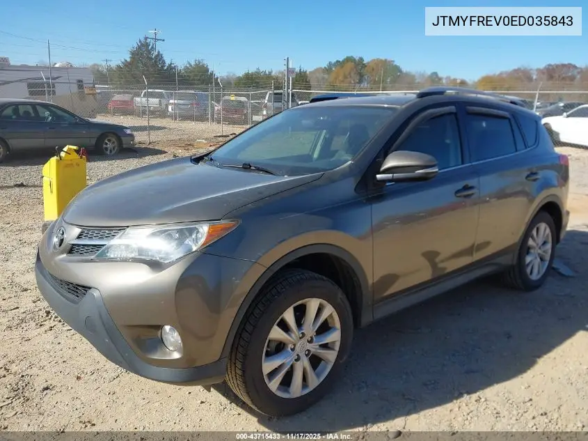 JTMYFREV0ED035843 2014 Toyota Rav4 Limited