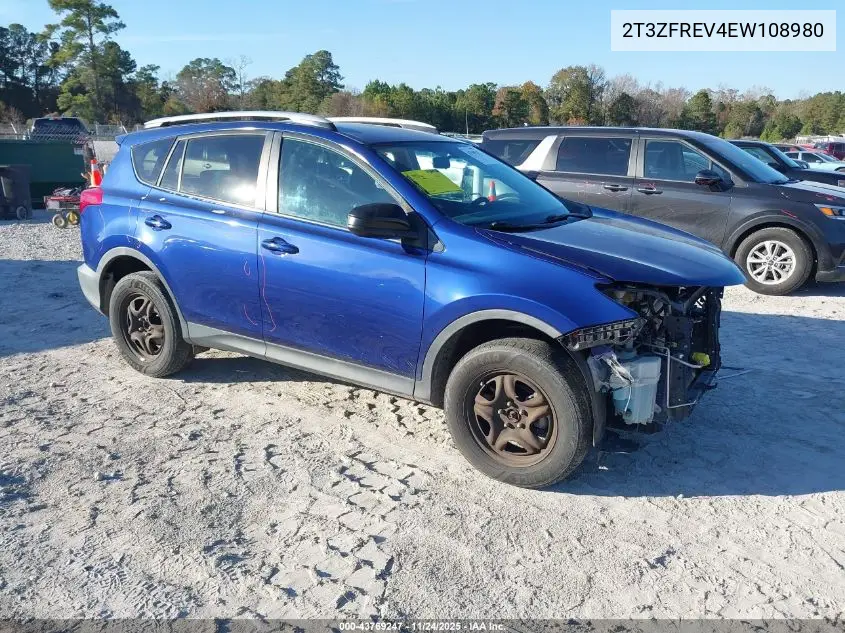 2T3ZFREV4EW108980 2014 Toyota Rav4 Le