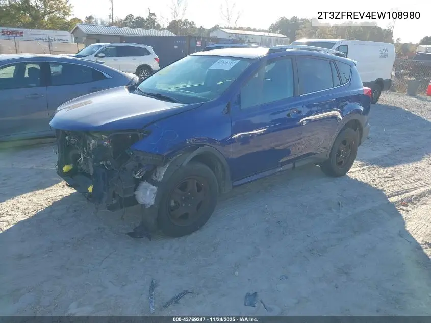 2T3ZFREV4EW108980 2014 Toyota Rav4 Le