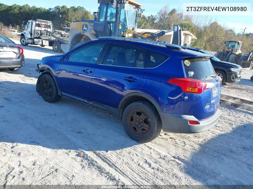 2T3ZFREV4EW108980 2014 Toyota Rav4 Le