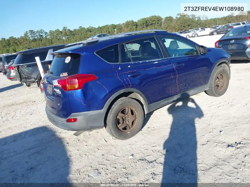 2T3ZFREV4EW108980 2014 Toyota Rav4 Le