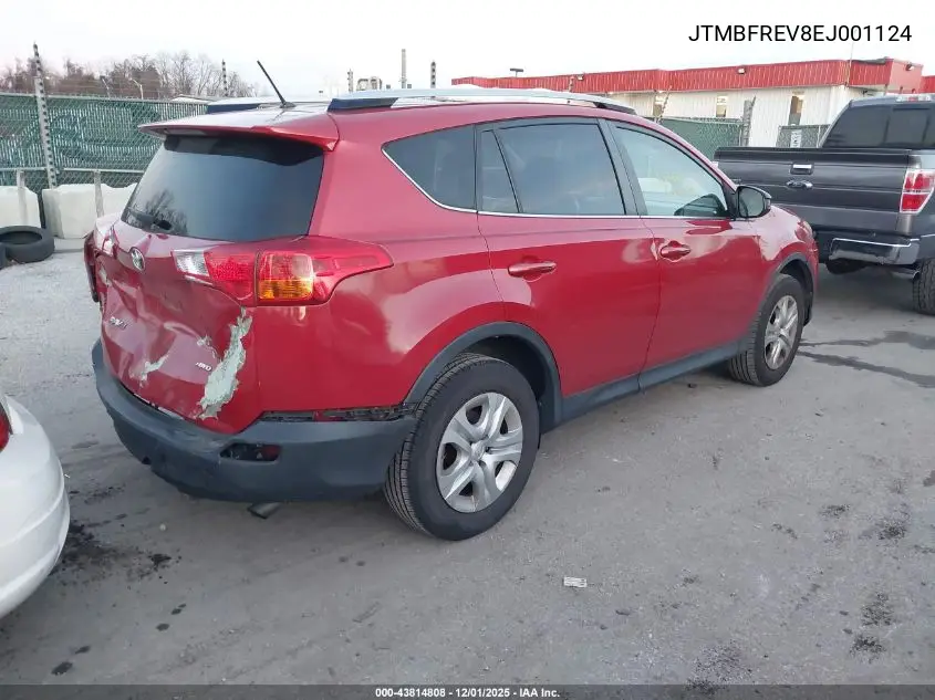 JTMBFREV8EJ001124 2014 Toyota Rav4 Le