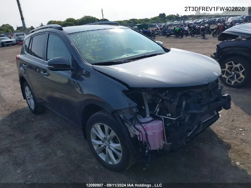 2T3DFREV1FW402820 2015 Toyota Rav4 Limited