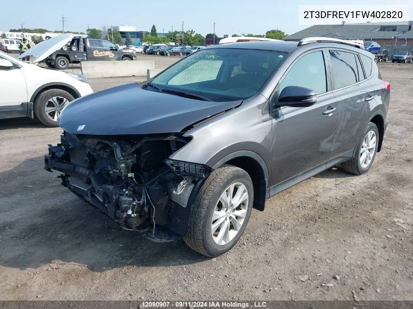 2T3DFREV1FW402820 2015 Toyota Rav4 Limited