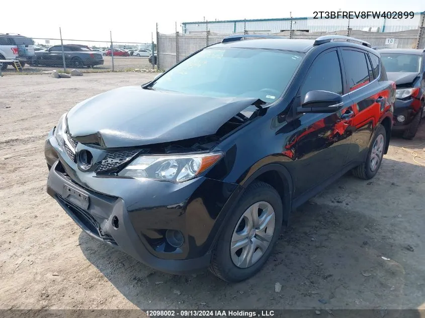 2015 Toyota Rav4 Le VIN: 2T3BFREV8FW402899 Lot: 12098002