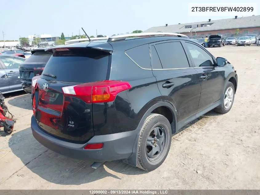 2015 Toyota Rav4 Le VIN: 2T3BFREV8FW402899 Lot: 12098002