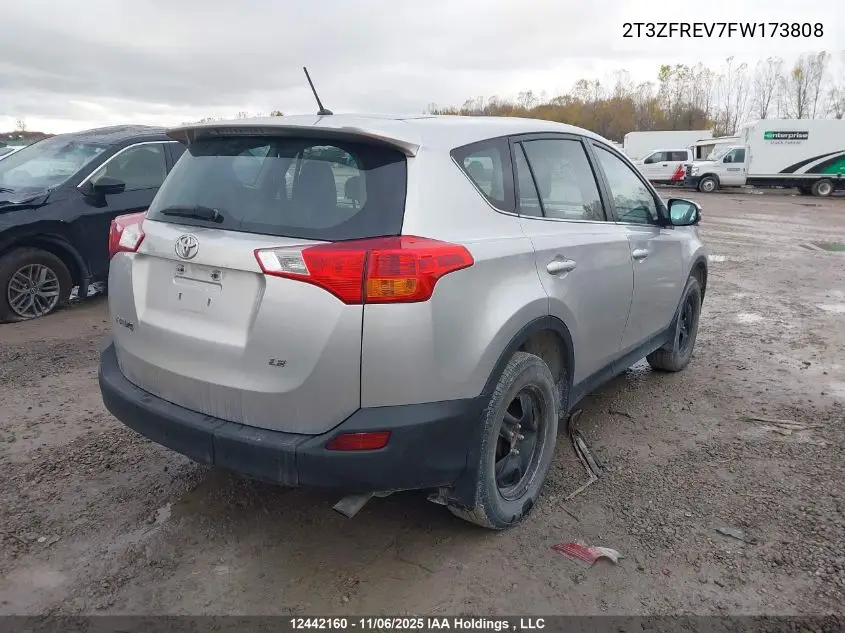 2T3ZFREV7FW173808 2015 Toyota Rav4 Le
