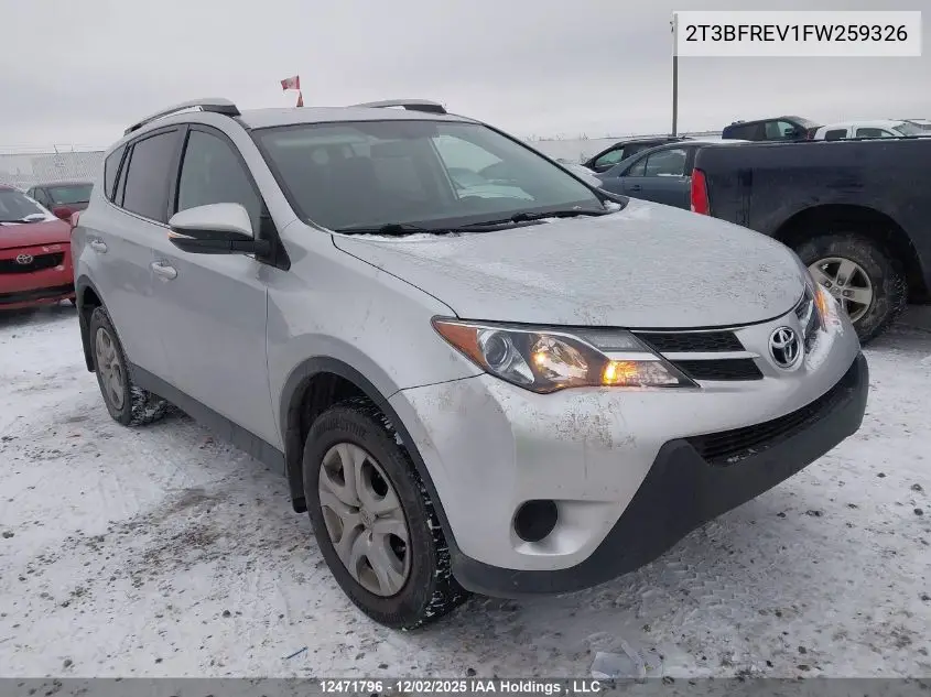 2T3BFREV1FW259326 2015 Toyota Rav4 Le
