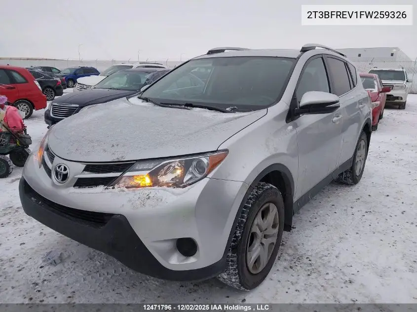 2T3BFREV1FW259326 2015 Toyota Rav4 Le