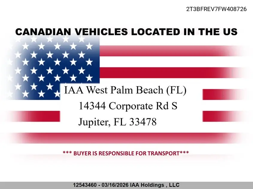 2T3BFREV7FW408726 2015 Toyota Rav4 Le