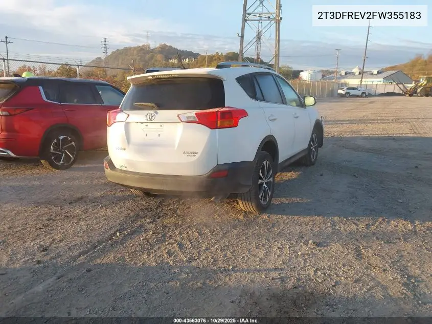 2T3DFREV2FW355183 2015 Toyota Rav4 Limited