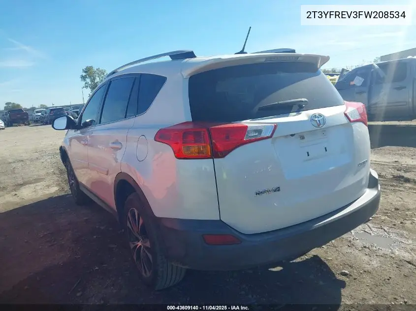 2T3YFREV3FW208534 2015 Toyota Rav4 Limited
