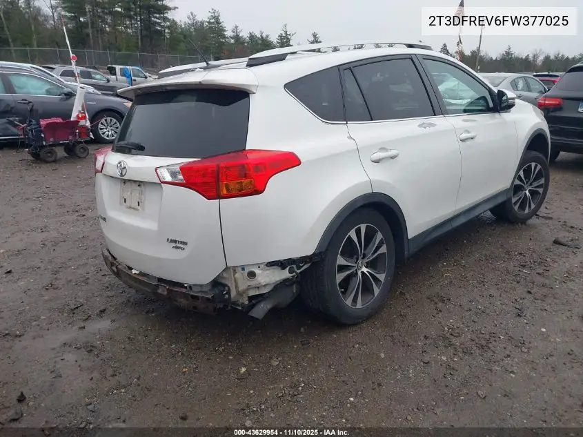 2T3DFREV6FW377025 2015 Toyota Rav4 Limited
