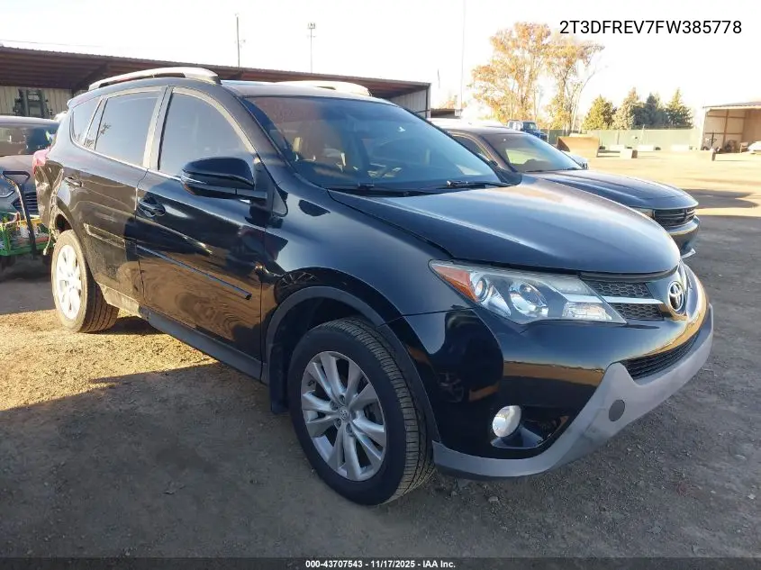 2T3DFREV7FW385778 2015 Toyota Rav4 Limited