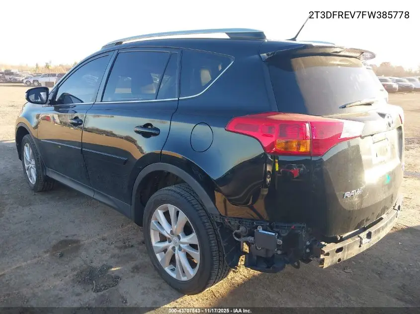 2T3DFREV7FW385778 2015 Toyota Rav4 Limited