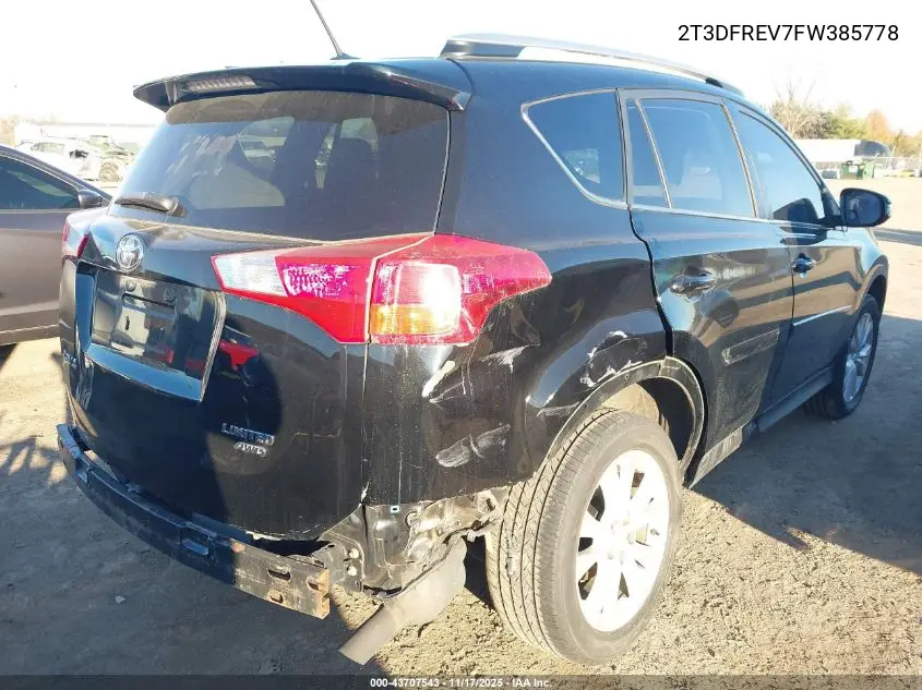 2T3DFREV7FW385778 2015 Toyota Rav4 Limited