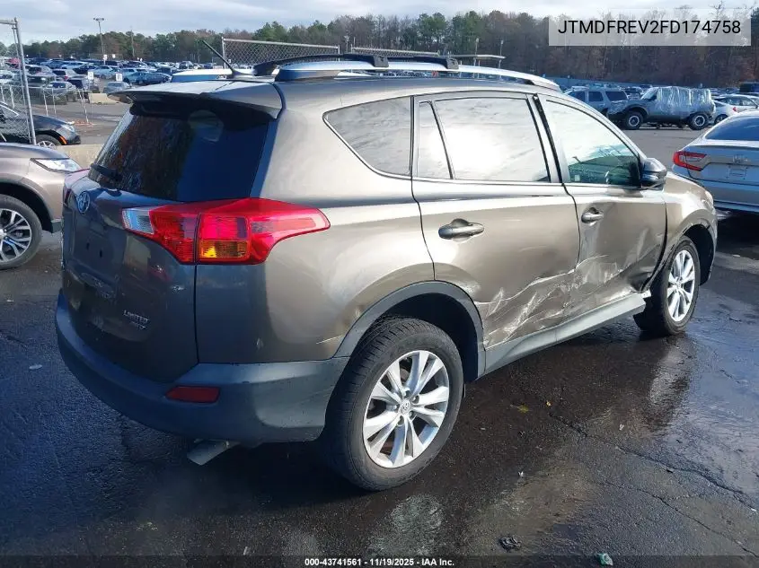 JTMDFREV2FD174758 2015 Toyota Rav4 Limited