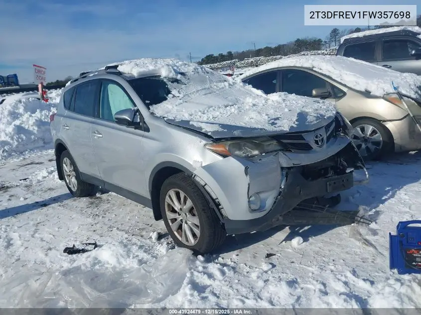 2T3DFREV1FW357698 2015 Toyota Rav4 Limited