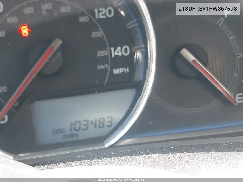 2T3DFREV1FW357698 2015 Toyota Rav4 Limited