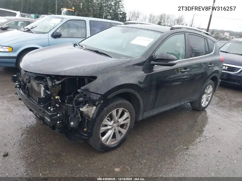 2T3DFREV8FW316257 2015 Toyota Rav4 Limited