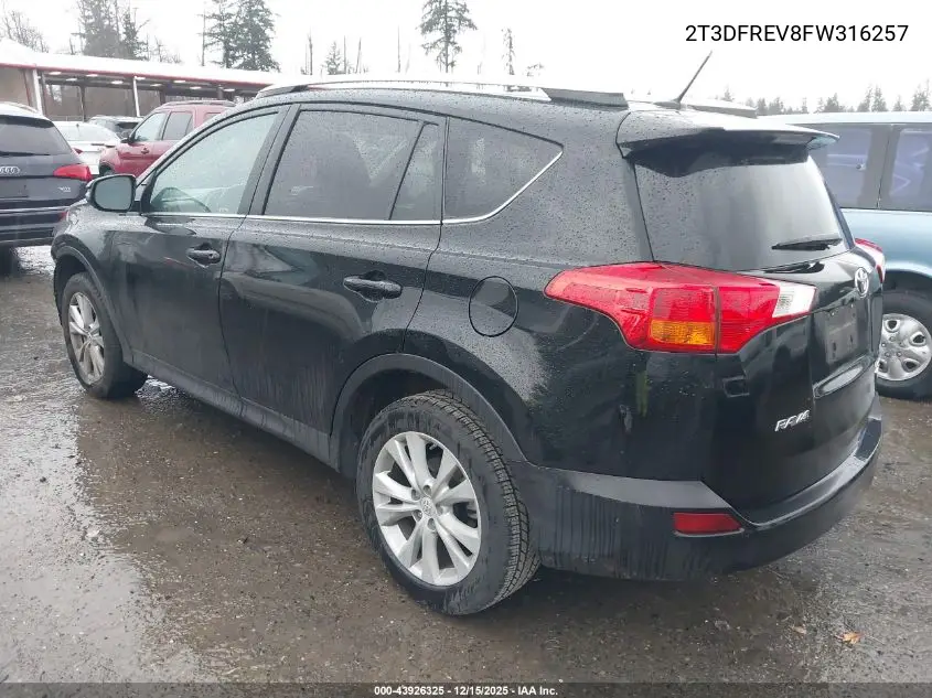 2T3DFREV8FW316257 2015 Toyota Rav4 Limited